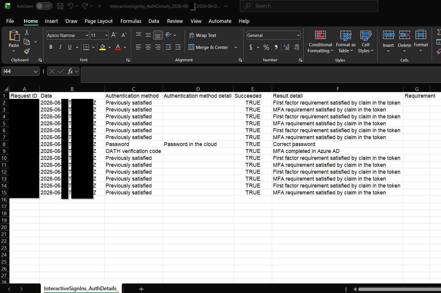 Exported Sign-In Logs